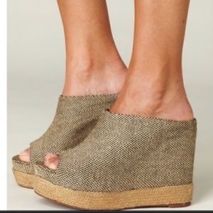 Jeffrey Campbell Virgo-Fab Platform Wedge Sandals sz 7M